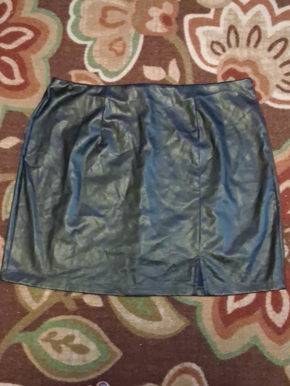 Black Faux Leather Mini Skirt - Sleek Women's A-Line